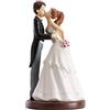 dekora - Sposini per Torta Matrimonio "Figura di Sposi Bacio " 16 cm - Cake topper Matrimonio in Resina, Statuine Sposi per torta Nuziale - Base adatta al contatto alimentare