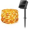 LEDYA Luci Solari Per Esterni, 12+2m 120 Led, Impermeabili Con 8 Modalità Di Illuminazione Luci Per Balconi, Decorazioni Da Giardino, Alberi, Patio, Matrimoni, Luci Di Natale (Bianco Caldo)