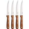 San Ignacio Set di 4 coltelli per carne acciaio inossidabile foglio con finitura opaca 12,5 cm - manico in legno acacia perfetto per barbecue, presa addominali