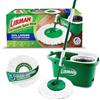 LIBMAN COMMERCIAL Libman Tornado Spin Mop System con 3 testine di ricarica, mocio rotante in microfibra e secchio con strizzatore, set per la pulizia della casa, per la pulizia di pavimenti in legno duro, laminato,