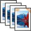 Alyvisun 4 Pack A3 Cornici, Cornice Foto A3 per Foto 14 x 20 cm con Passepartout o 19,7 x 22,6 cm senza Passepartout, Cornice Foto Orizzontale e Verticale per Muro o Tavolo, Nero