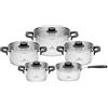 Gerlach 1760 Set Pentole 10 pezzi - Acciaio Inox - Sistema di Scolatura e Fondo Spesso Full Induction - Manici che Non Si Riscaldano - Compatibile con Tutti i Tipi di Cucine - Pure