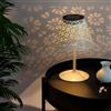M mimotec - Lampada solare LED da tavolo White Hearth, luce calda 2500K, dimmerabile, resistente all'acqua IP44, batteria integrata, ideale per terrazza e giardino.