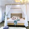 Linentalks Tende a baldacchino trasparenti per letto king size, matrimoniale e matrimoniale, 4 baldacchini e tende per letto angolare, tende a baldacchino, tende trasparenti, bianche, tutte le