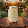 M mimotec - Lampada solare LED da tavolo Casablanca Beige, luce calda 2500K, dimmerabile, resistente all'acqua IP44, batteria integrata, ideale per terrazza e giardino.