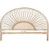DRW Testiera per Letto da 178 cm con Gambe in Rattan Naturale semicircolare 155 x 75 x 92 cm, 155x75x92 cm