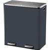 KITCHEN MOVE Cos de gunoi Mossa da cucina, inox, rettangolare, gri, 60L