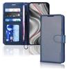 TECHGEAR Custodia a portafoglio in pelle per Galaxy S24 Plus, custodia protettiva a libro con porta carte di credito, supporto e cinturino da polso - pelle PU blu navy con chiusura magnetica progettat