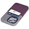 Dockem Custodia a Portafoglio per iPhone 13 Pro, con Piastra Metallica Incorporata per Montaggio Magnetico e 2 Tasche Porta Carte di Credito: Pelle Sintetica (Luxe 6,7 Pollici, Bordeaux e Grigio)
