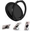 HAUXGOGO Supporto Magnetico Anello Cellulare per cellulari， Rotazione a 360° Potenti magneti N52 per iPhone 17/16/15/14/13Pro Max, Android-Nero
