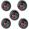 Oiyagai 5 Pezzi Connettori Terminali Tondi per Altoparlanti, Coppette da Pannello per Casse Acustiche Hi-Fi, a Molla, Colore Nero