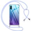 Pnakqil Cover per Huawei P30 Lite con Cordino, Trasparente Custodia con Laccio Tracolla Cellulare Girocollo Collana Protettiva per Huawei P30 Lite 6.15, Viola