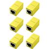 Hugwait 6 Pezzi Accoppiatore RJ45 10Gbps Connettore di Rete Cat7 / Cat6 / Cat5e / Cat5, Connettore Ethernet Femmina a Femmina, Connettori RJ45 in Linea Schermato per Prolunga Giunto Cavo LAN e Ethernet Giallo