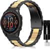 SeNool QuickFit 22mm Cinturino per Garmin Fenix 9/9 Pro/Solar/8/8 Pro(47mm) | per Garmin Fenix E 47mm/7 Pro/7/6 Pro/6/5/Quatix 8 47mm/Descent G2, Elegante Inossidabile Metallo Cinturini, Oro/Nero