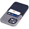 Dockem Custodia a Portafoglio per iPhone 13, con Piastra Metallica Incorporata per Montaggio Magnetico e 2 Tasche Porta Carte di Credito: Pelle Sintetica (Luxe 6,7 Pollici, Nero e Grigio)