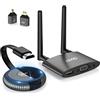 TIMBOOTECH HDMI Wireless Trasmettitore e Ricevitore 4K/5.8G, VGA&HDMI Doppio Schermo Transmitter Receiver, 165FT Streaming Audio Video da Laptop/TV Box/Camera/USBC/PS/Bluuray a HDTV/Monitor/Proiettore