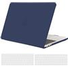 TECOOL Cover per MacBook Pro 13 Pollici 2016-2022 (M2 M1 A2338/A2289/A2251/A2159/A1989/A1706) con Touch Bar, Custodia Rigida Protettiva Sottile in Plastica e Copritastiera UE, Blu Navy