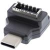 CY Adattatore Type-C USB-C maschio a Type-E USB 3.1 Header pannello frontale Femmina Adattatore dati estensione scheda madre Angolato a 90 gradi