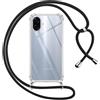 Pnakqil Cover per Samsung Galaxy A07 4G con Cordino, Trasparente Custodia con Laccio Tracolla Cellulare Girocollo Collana Protettiva per Samsung Galaxy A07 4G 6,7, Nero