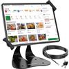 AboveTEK Supporto iPad Antifurto, Supporto Tablet POS Universale, Montaggio Diagonale per iPad 7-13 pollici, Galaxy con Corda di Sicurezza, Rotazione 360° per Affari & Vendita al Dettaglio.
