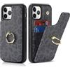 SailorTech per iPhone 11 Pro Custodia con portacarte, iPhone 11 Pro Custodia telefonica ad anello con supporto per carta di credito Custodia per iPhone 11 Pro-Leopardo Nero