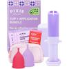 Pixie Cup Set di 2 coppette mestruali e applicatore, senza metalli o tossine, 100% silicone di grado medico, coppetta mestruale più morbida e riutilizzabile, si inserisce come un tampone, capacità di 4 e 6