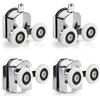 Linwnil Set di 4 guide doppie per porta della doccia, in lega di zinco, cromate, 12 mm