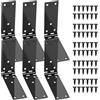 LiYiJiKeJi 6 connettori per cerniere per porte, resistenti, colore nero, cerniere pieghevoli per cancelli da giardino, porte in legno, mobili e cassette degli attrezzi (20 x 4 cm)
