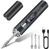 GBKDQQ Set saldatore portatile ricaricabile USB con modalità di illuminazione, LCD e 2 punte intercambiabili, 8W, 5 temperature regolabili (260 ℃-420 ℃) per riparazione e saldatura