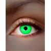 Création de Hanninger Eyecatcher Color Fun - Lenti a contatto UV colorate Verde Flash / Verde - si illuminano di luce nera - 2 pezzi (1 paio) - Ideali per carnevale, feste in maschera, Halloween & party