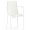 SEDIA ALLUMINIO CON BRACCIOLI KONNOR BIANCO