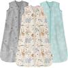 Unnivoll Sacco Nanna Estivo 18-24 Mesi, 0.5 Tog, Set Di 3, 100% Cotone Sacco Nanna Neonato Bambini Primavera