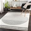 Livabliss ENSO Geometrico Rectangle Tappeto | Nero, Bianco sporco, Grigio medio | 200x275cm | Soggiorno e Sala da Pranzo | Tessuto a Macchina Polipropilene