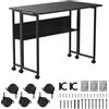 Maclean MC-126B Scrivania pieghevole con ripiano e rotelle, piano 100 x 58 cm, capacità di 50 kg, pieghevole, tavolo portatile compatto, nero, per telelavoro, studio, home office, risparmio di spazio