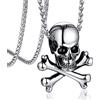 Bandmax X Teschio Collana Acciaio Uomo, Ciondoli Argento Gotico Punk Rapper, 55+5 cm Catena Regolabile, con Confezione Regalo