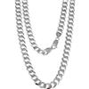Treasure Bay Catena a maglia barbazzale da uomo in argento massiccio 925 da 9,2 mm, collana a catena cubana italiana, 50 cm, 52 cm, 55 cm e 60 cm, 55, Argento, Diamante