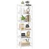 HOOBRO Scaffale a 6 Ripiani in Stile Moderno, Libreria Angolare, Scaffale a Scala, con Struttura in Metallo, per Soggiorno, Camera, Ufficio, Cucina o Ingresso, Bianco EWW72SJ01