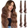 HSAJS 4 Pezzi Extension Capelli Clip Ricci Lunghi 50cm Ciocche Ondulate Naturali Sintetiche Volume Extra