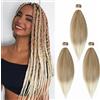 Gairyan Extension per Treccine Africane Pre Allungati Capelli Intrecciati 26 Pollici 3PCS Ombre Easy Braid Pre Stretched Braiding Trecce Yaki Naturale Sintetici Professionali (Bionda scura & Biondo)