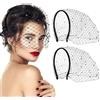 YUEXNKO Fascia Capelli Rete Nera Velo, Fascia per Velo, Velos Nero Fascia per Capelli, Fascia in Rete di Velos, Anni 20 Birdcage Veil, Cappellino da Donna in Veloess Nero, per Ragazze e Donnev (Negro 2)