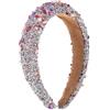 Larfraecy Fasce Di Strass Multicolore,Fasce Cristallo Scintillante, Barocca Boho Gioielli Ampia Fascia Per Capelli,Moda Imbottito Glitter,Scintillante Elastica Finto Diamante Donne Ragazze(silver)