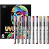 KAFZEL 10 Pezzi Fluorescenti Matite Trucco per Viso e Corpo,Lavabile UV Fluorescente Colorato Neon Kit, Pittura Corpo Sicuro e Non Tossico per Feste di Cosplay, Halloween e Natale