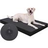 Favodormir Impermeabile Cuccia Cane Interno,Ortopedica Cuscino Cane in Ecopelle,Sfoderabile e Lavabile,Materassino per Cani Taglia Grande e Media, Letto per Cani,Nero,88x55x7cm