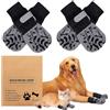 Aubzy 2 Coppie di Calze per Cani Antiscivolo, Morbide Protezione delle Zampe con Cinturini Regolabili Velcro, Cintura Lucida Motivo Leopardo, Interno/Esterno Anti-Mordicchio (S-XL) (M)