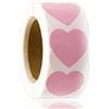 RESTALLADNWEST 500 adesivi colorati a forma di cuore, rosa, 25 mm, etichette autoadesive a forma di cuore, etichette adesive in carta lucida, per fai da te, artigianato, sacchetti regalo, biglietti, buste