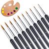 elzle Pennelli per Dipingere, 10 Pezzi set Professionali Pennelli Miniature in Nylon Art per Scuola, Acquerello, Artista Pennello Pittura per Pittura Ad Olio, Miniatura, Modello e a Olio