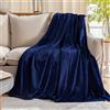 JIAHANNHA Coperta in pile di flanella blu navy (127 x 150 cm), super morbida, pelosa, accogliente coperta in flanella per divano, coperta in microfibra leggera