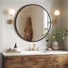 Melodieux Specchio rotondo da parete 60 cm nero cerchio appeso specchio decorativo per la casa specchio da parete per bagno soggiorno corridoio