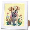 Luckyarina Cane Diamond Painting per Bambini Con Cornice - Immagini d'Arte con Diamanti Cane, Animali Diamond Painting per Bambini dai 4 6 8 10 Anni Come Regalo per la Decorazione della Parete di Casa