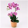 Avoeco Orchidea artificiale Real Touch - 38,1 cm finta Phalaenopsis in vaso - Orchidea in seta altamente realistica con texture floreale e foglie per casa, ufficio, negozio e decorazione di matrimoni